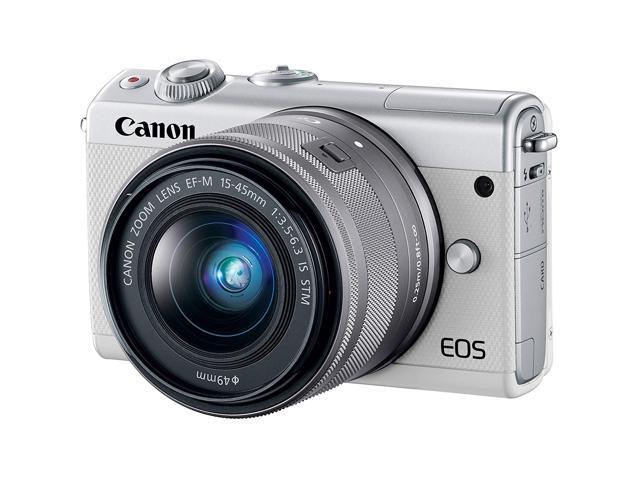 Canon EOS M100 Mirrorless Digital Camera with 15-45mm Lens (White) 2210C011 International Version - Deluxe Bundle