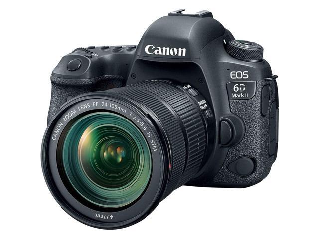 Canon EOS 6D Mark II DSLR Camera with 24-105mm is STM Lens + Professional Battery Grip + UV Protection Filter + LED Kit