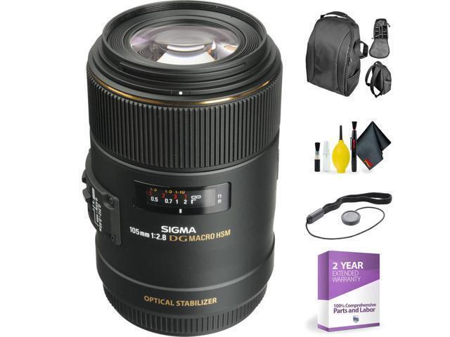 105mm f/2.8 EX DG OS HSM Macro Lens for Canon EOS Cameras + Deluxe Lens Cleaning Kit (International Model)