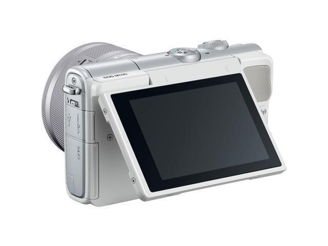 Canon EOS M100 Mirrorless Digital Camera (White) with 15-45mm Lens + Flash + UV FLD CPL Filter Kit + Wide Angle & Telephoto Lens + Camera Case +...