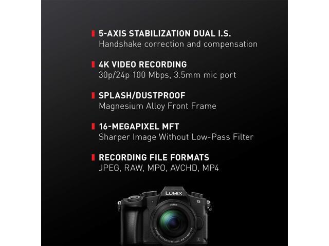 PANASONIC LUMIX G85 4K Digital Camera, 12-60mm Power O. I.S. Lens, 16 Megapixel Mirrorless Camera, 5 Axis In-Body Dual Image Stabilization, 3-Inch...
