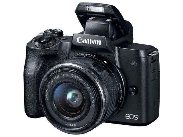 Canon EOS M50 Mirrorless Digital Camera with 15-45mm Lens Bundle with Canon Shoulder Bag + More - Intl Model