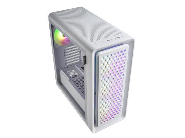 FSP CUT593 Mid Tower Computer Case, Dual Tempered Glass Side Panel, (CUT593P, White)