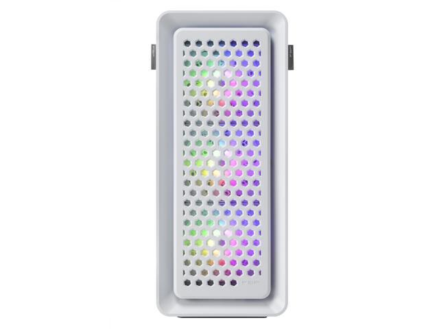 FSP CUT593 Mid Tower Computer Case, Dual Tempered Glass Side Panel, (CUT593P, White)