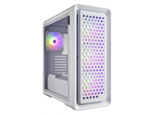 FSP CUT593 Mid Tower Computer Case, Dual Tempered Glass Side Panel, (CUT593P, White)