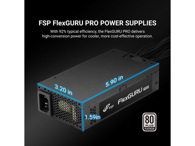 FSP FlexGURU PRO Power Supply, Flex ATX 650W, 80 Plus Platinum, 5 Year Warranty (FSP650-50FUB)