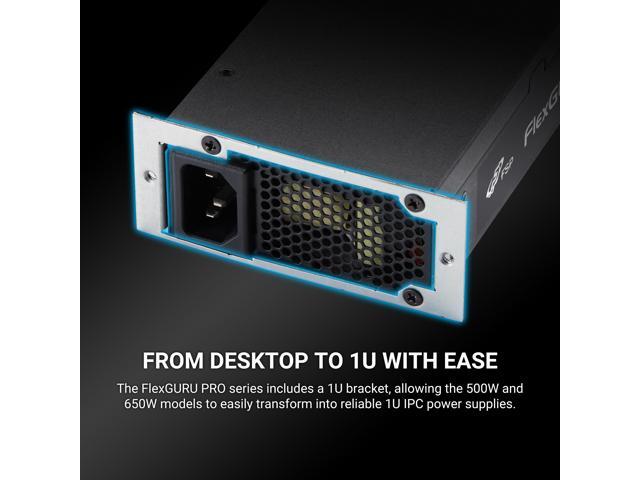 FSP FlexGURU PRO Power Supply, Flex ATX 650W, 80 Plus Platinum, 5 Year Warranty (FSP650-50FUB)