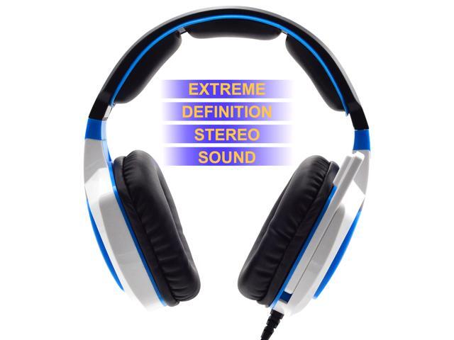 Gaming Headset for PC PS4 Xbox One Tablet Mac Smart Phone Gaming Headphone with Noise Canceling Mic,Bass Surround,Soft Memory Earmuffs(White)