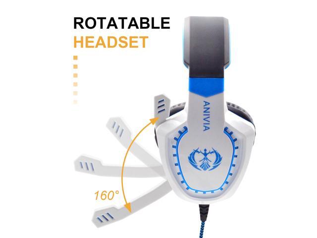 Gaming Headset for PC PS4 Xbox One Tablet Mac Smart Phone Gaming Headphone with Noise Canceling Mic,Bass Surround,Soft Memory Earmuffs(White)