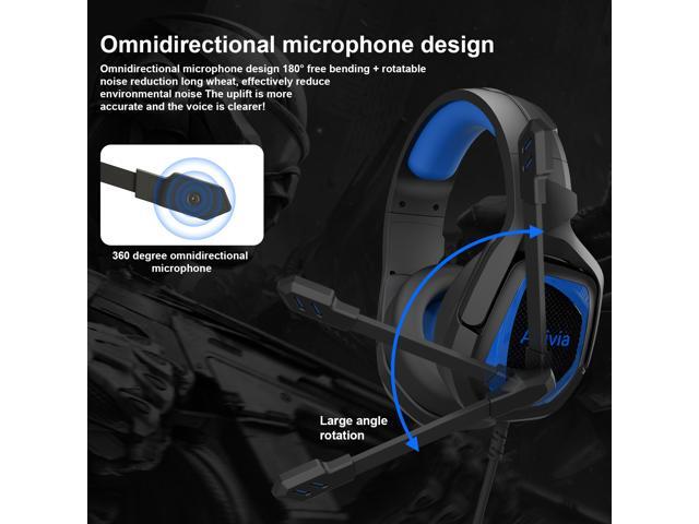 Gaming Headset,Over Ear Headphones with Mic,Comfort Headsetfor PS4 PC Xbox One Controller Noise Cancelling Bass Surround, Soft Memory Earmuffs for...