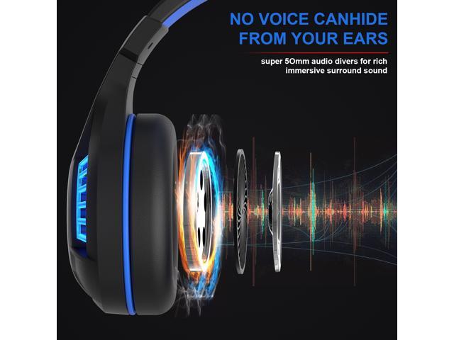 Gaming Headset Surround Stereo Sound USB Computer Gaming Headphone with Microphone,Over-the-Ear Noise Isolating Headsets,Breathing LED Light for PC...