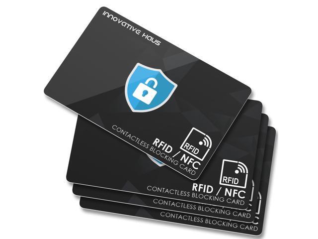 Innovative Haus RFID Blocking Card - Slim RFID and NFC Contactless Credit and Debit Card Protector for Wallets and Purses - 4 Pack