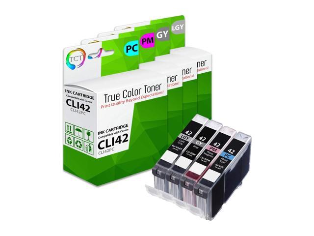 tct compatible ink cartridge replacement for canon cli-42 cli42 works with canon pixma pro-100 printers (photo cyan, photo mage