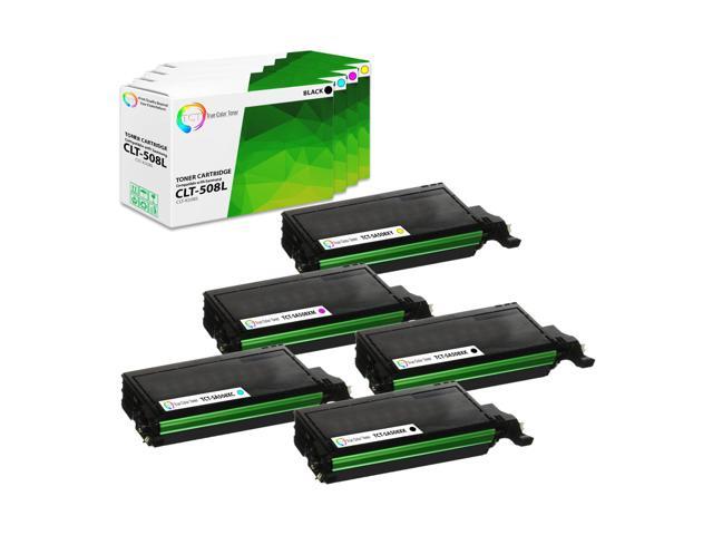 True Color Toner 508L Toner Cartridge 5 Pack - Premium Compatible Replacement for Samsung CLT-508L High Yield Works With Samsung CLP-620 670
