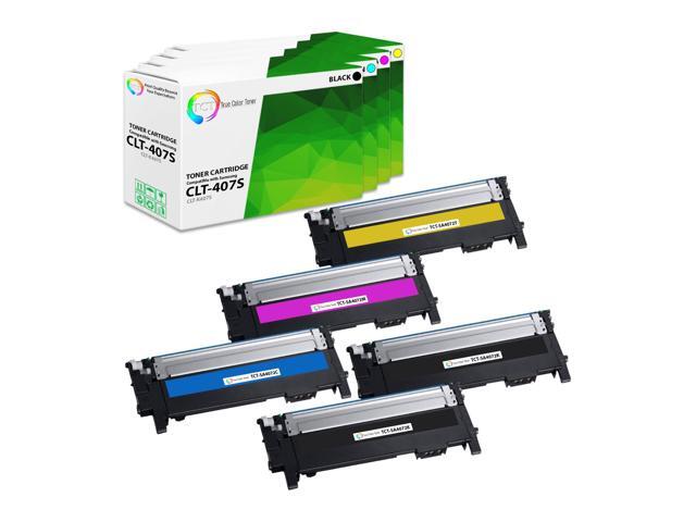 True Color Toner 407S Toner Cartridge 5 Pack - Premium Compatible Replacement for Samsung CLT-407S Works With Samsung CLP-320 320N CLX-3180