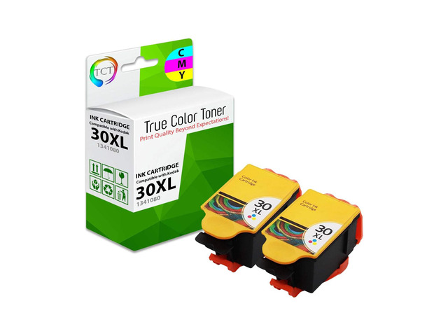 tct compatible ink cartridge replacement for kodak 30xl 30 xl 1341080 tri-color high yield works with kodak esp c110 c310 c315,