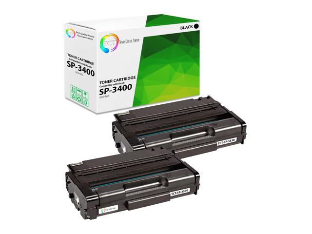 True Color Toner SP-3400 Toner Cartridge 2 Pack - Premium Compatible Replacement for Ricoh Aficio SP-3400 406465 406464 406522 Black Works With...