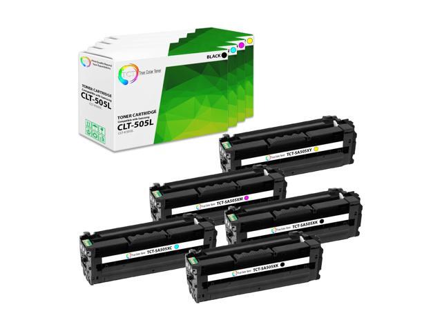 True Color Toner 505L Toner Cartridge 5 Pack - Premium Compatible Replacement for Samsung CLT-505L Works With Samsung ProXpress C2620DW C2670