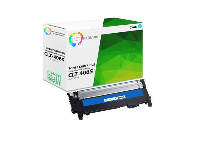 True Color Toner 406S Cyan Toner Cartridge - Premium Compatible Replacement for Samsung CLT-406S CLT-C406S Cyan Works With Samsung CLP-360 366 366W...