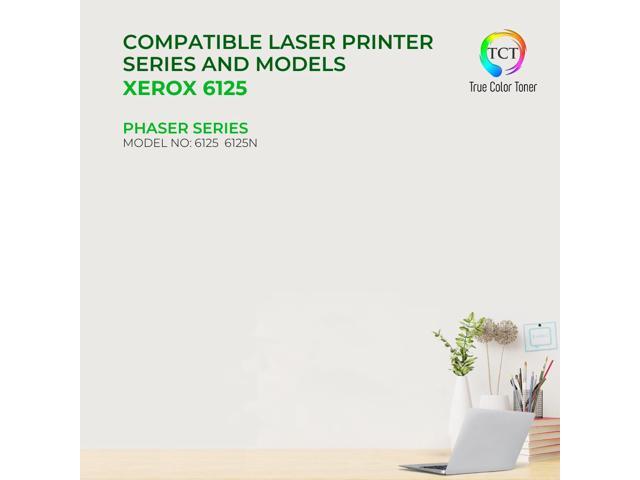 True Color Toner 6125 Toner Cartridge 4 Pack - Premium Compatible Replacement for Xerox Phaser 6125 6125N