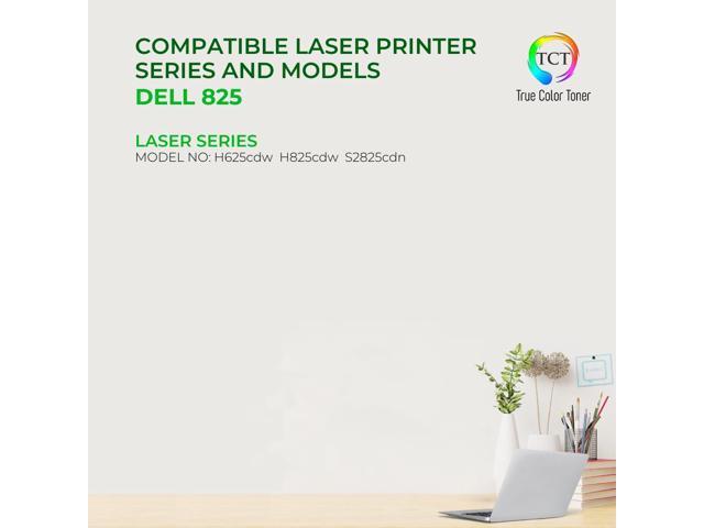 True Color Toner 825 Toner Cartridge 5 Pack - Premium Compatible Replacement for Dell H625CDW H825CDW S2825CDN
