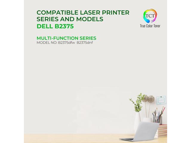 True Color Toner B2375 Toner Cartridge 2 Pack - Premium Compatible Replacement for Dell 593-BBBJ Black High Yield Works With Dell B2375DNF B2375DFW