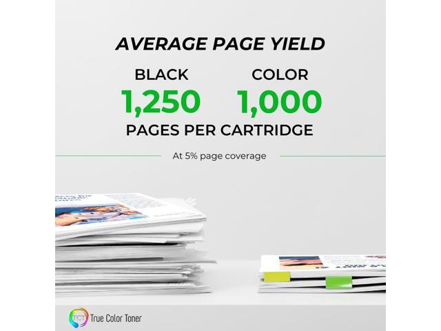 True Color Toner 1660 Toner Cartridge 4 Pack - Premium Compatible Replacement for Dell 332-0399 332-0400 332-0401 332-0402 Works With Dell C1660W