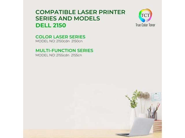 True Color Toner 2150 Toner Cartridge 5 Pack - Premium Compatible Replacement for Dell 2150 2150CDN 2150CN 2155 2155CDN 2155CN