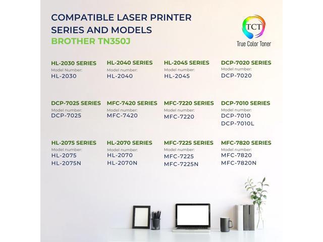 True Color Toner TN350 Toner Cartridge 2 Pack - Premium Compatible Replacement for Brother TN350 Jumbo Black Works With Brother HL 2030 2040 DCP...