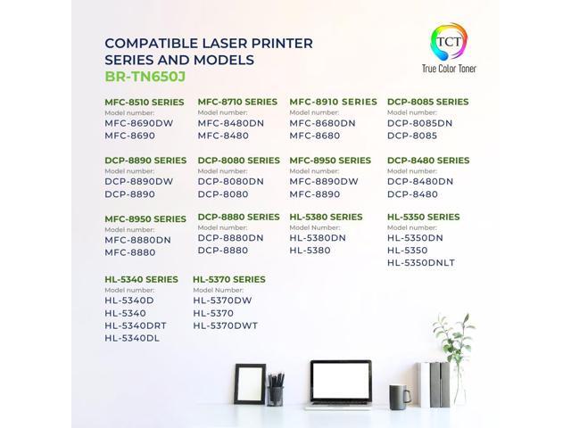 True Color Toner TN650 Toner Cartridge - Premium Compatible Replacement for Brother TN620 TN650 Jumbo Black Works With Brother HL 5340D 5350DN...