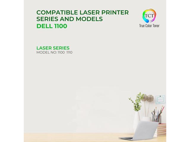 True Color Toner 1100 Toner Cartridge 2 Pack - Premium Compatible Replacement for Dell 310-6640 GC502 310-7660 J9833 Black Works With Dell 1100 1110