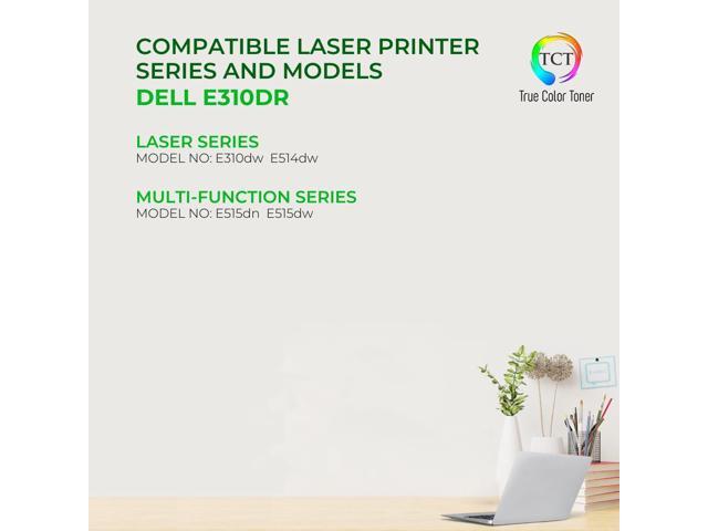 True Color Toner E310 Drum Unit - Premium Compatible Replacement for Dell 593-BBKE E310DR Black Works With Dell E310dw E514dw E515dn E515dw