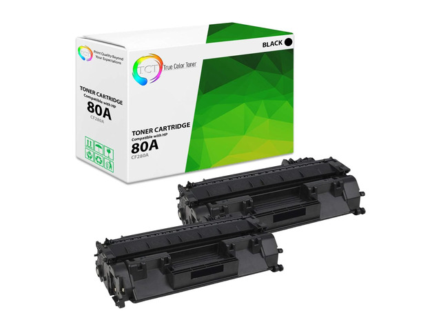 TCT 80A Toner Cartridge 2 Pack - Premium Compatible Replacement for HP 80A CF280A Black Works With HP LaserJet Pro 400 M401A M401D M401N M401DN...