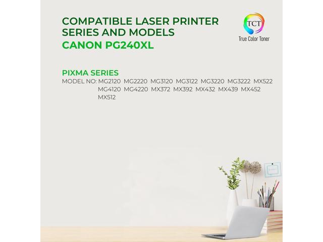 TCT 240XL Black Ink Cartridge 2 Pack - Premium Compatible Replacement for Canon PG240XL 5206B001 Black High Yield Works With Canon Pixma MG 2120...