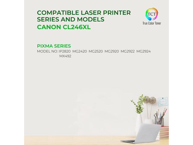 TCT CL246XL Ink Cartridge 2 Pack - Premium Compatible Replacement for Canon CL246XL 8280B001AA Tri-Color High Yield Works With Canon Pixma iP2820...