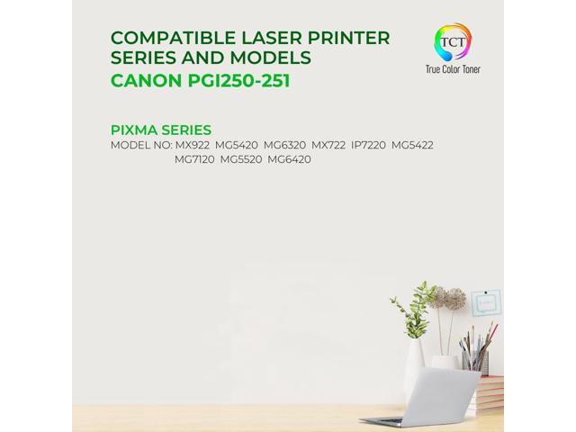 True Color Toner CLI251 Black Ink Cartridge 2 Pack - Premium Compatible Replacement for Canon CLI-251 CLI251 Black Works With Canon Pixma MX922...
