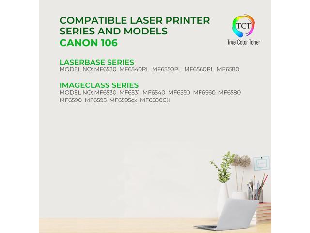 True Color Toner 106 Toner Cartridge 4 Pack - Premium Compatible Replacement for Canon 106 0264B001AA Black Works With Canon MF6530 MF6531 MF6540...