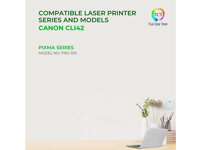 tct compatible ink cartridge replacement for canon cli-42 cli42 works with canon pixma pro-100 printers (black, cyan, magenta,