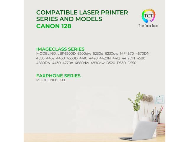 True Color Toner 128 Toner Cartridge 2 Pack - Premium Compatible Replacement for Canon 128 3500B001AA Black Works With Canon ImageClass LBP6200D...
