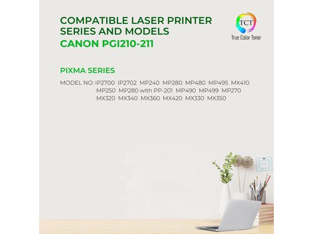 True Color Toner PG210 Black Ink Cartridge 2 Pack - Premium Compatible Replacement for Canon PG-210 PG210 Black Works With Canon Pixma iP2700...