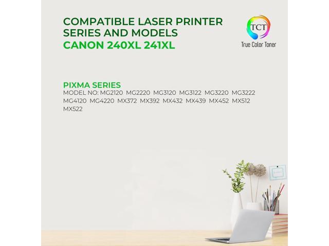 TCT 240XL 241XL Ink Cartridge 3 Pack - Premium Compatible Replacement for Canon 240XL 241XL 5206B001 5208B001 High Yield Works With Canon Pixma MG...