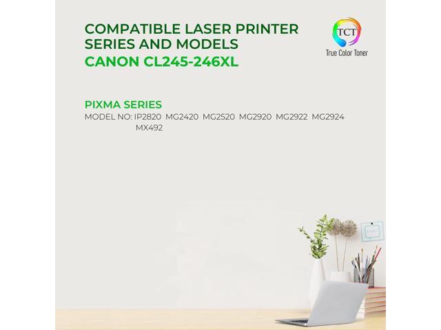 TCT 245XL 246XL Ink Cartridge 2 Pack - Premium Compatible Replacement for Canon 245XL 246XL 8278B001 8280B001AA High Yield Works With Canon Pixma...