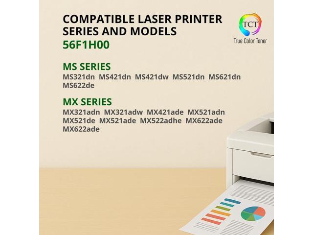 TCT 56F1H00 Black High Yield Toner Cartridge Replacement for Lexmark MS321, MS421, MS521, MS621, MS622, MX321, MX421, MX521, MX622 Printers (15,000...