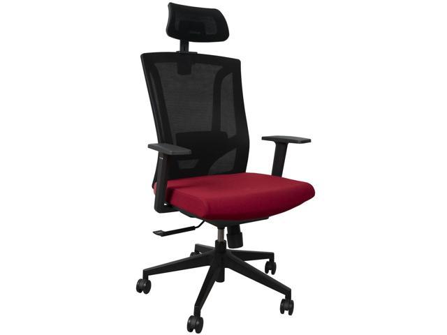 AnthroDesk Ergonomic Office Chair, 360-degree Swivel Rotation, Adjustable Headrest and Armrest, Breathable (Red)