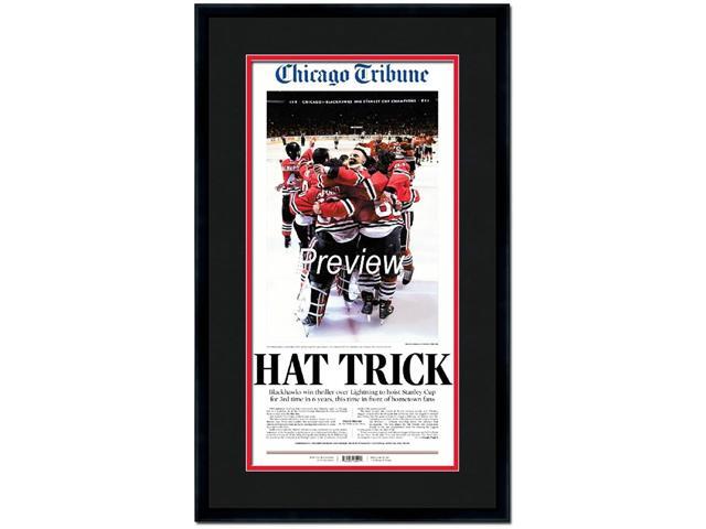 11x22 Newspaper Frame - with Black and Red Double Mat - Made to Display Newspapers Measuring 11x22 inches