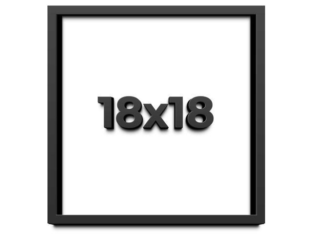 18x18 Shadowbox Gallery Wood Frames - Black DEEP Shadow Box Frame with a Display Depth of 3/4' - Shadowbox Frame includes Shatter Proof UV Acrylic...