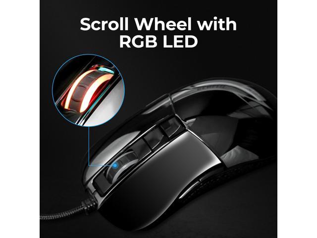 Zalman GM5 RGB Gaming Mouse, 4,000 DPI with High Performance Sensor, RGB LED Backlighting, Ergonomic Design for Gamers, Pixart A3050, Up to 1,000Hz