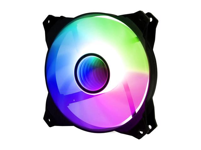 Zalman IF120 Infinity Mirror ARGB 120mm PC Case Fan, 1200 RPM Silent 3-Pin Addressable RGB Fan, 55.2 CFM, Motherboard RGB SYNC, Black (1-Pack)