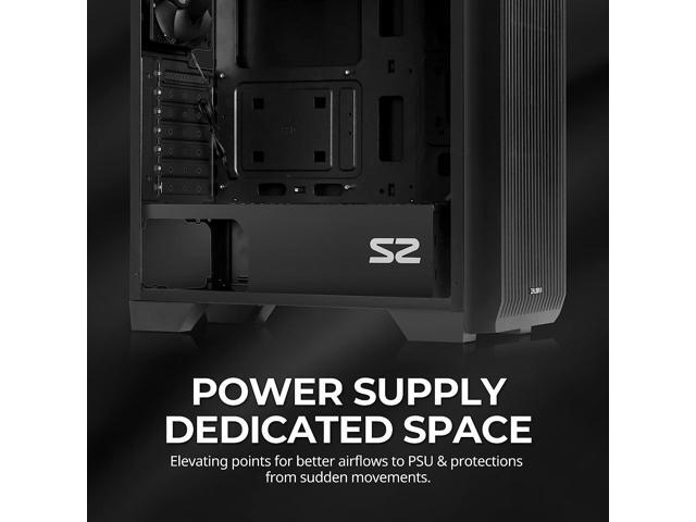 Zalman S2 TG ATX Mid Tower Desktop PC Case, 3 x 120mm Fans included, Full Mesh Front Panel for High Airflow, Full Tinted Tempered Glass Side Panel,...