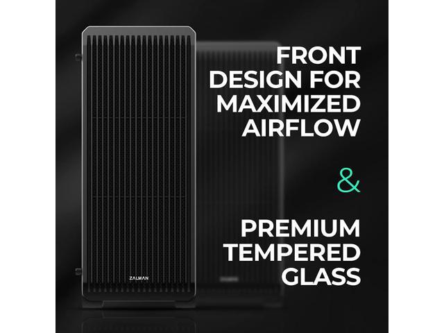 Zalman S2 TG ATX Mid Tower Desktop PC Case, 3 x 120mm Fans included, Full Mesh Front Panel for High Airflow, Full Tinted Tempered Glass Side Panel,...